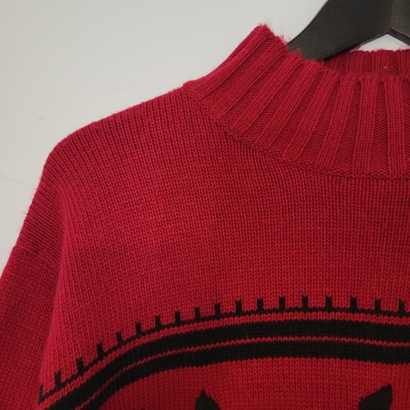 Evan Picone women's vintage mock neck sweater red with black embroidery - Picture 6 of 9